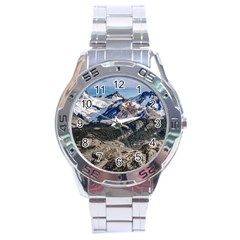 El Chalten Landcape Andes Patagonian Mountains, Agentina Stainless Steel Analogue Watch by dflcprintsclothing