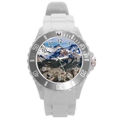 El Chalten Landcape Andes Patagonian Mountains, Agentina Round Plastic Sport Watch (l) by dflcprintsclothing