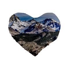 El Chalten Landcape Andes Patagonian Mountains, Agentina Standard 16  Premium Flano Heart Shape Cushions by dflcprintsclothing