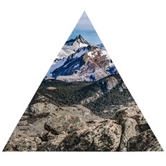 El Chalten Landcape Andes Patagonian Mountains, Agentina Wooden Puzzle Triangle by dflcprintsclothing