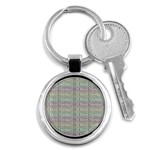 I Love Vintage Phrase Motif Striped Pattern Design Key Chain (Round) Front