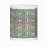 I Love Vintage Phrase Motif Striped Pattern Design Morph Mugs Center