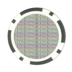 I Love Vintage Phrase Motif Striped Pattern Design Poker Chip Card Guard by dflcprintsclothing