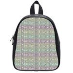 I Love Vintage Phrase Motif Striped Pattern Design School Bag (Small) Front