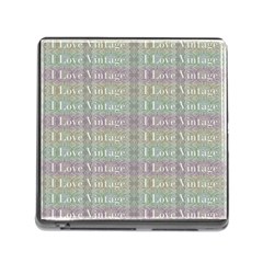 I Love Vintage Phrase Motif Striped Pattern Design Memory Card Reader (square 5 Slot)