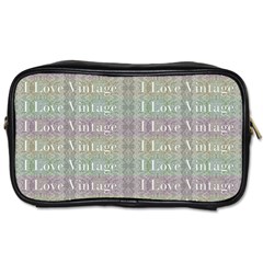 I Love Vintage Phrase Motif Striped Pattern Design Toiletries Bag (one Side) by dflcprintsclothing