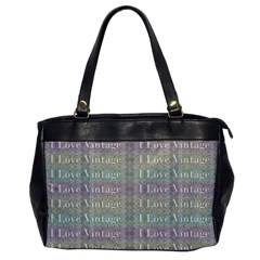 I Love Vintage Phrase Motif Striped Pattern Design Oversize Office Handbag by dflcprintsclothing