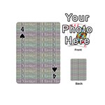 I Love Vintage Phrase Motif Striped Pattern Design Playing Cards 54 Designs (Mini) Front - Spade4