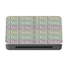 I Love Vintage Phrase Motif Striped Pattern Design Memory Card Reader With Cf