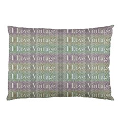 I Love Vintage Phrase Motif Striped Pattern Design Pillow Case (two Sides) by dflcprintsclothing