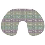 I Love Vintage Phrase Motif Striped Pattern Design Travel Neck Pillow Front