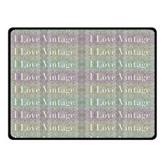 I Love Vintage Phrase Motif Striped Pattern Design Double Sided Fleece Blanket (small)  by dflcprintsclothing