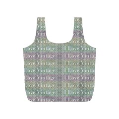 I Love Vintage Phrase Motif Striped Pattern Design Full Print Recycle Bag (s) by dflcprintsclothing