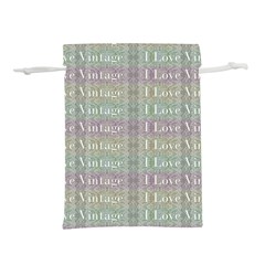 I Love Vintage Phrase Motif Striped Pattern Design Lightweight Drawstring Pouch (s) by dflcprintsclothing