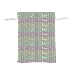 I Love Vintage Phrase Motif Striped Pattern Design Lightweight Drawstring Pouch (l) by dflcprintsclothing