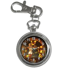 Steampunk Clockwork And Steampunk Girl Key Chain Watches by FantasyWorld7