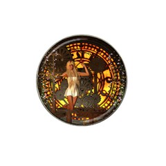 Steampunk Clockwork And Steampunk Girl Hat Clip Ball Marker by FantasyWorld7