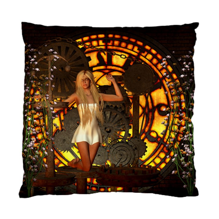 Steampunk Clockwork And Steampunk Girl Standard Cushion Case (Two Sides)