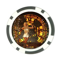 Steampunk Clockwork And Steampunk Girl Poker Chip Card Guard (10 Pack) by FantasyWorld7