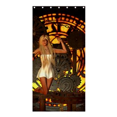 Steampunk Clockwork And Steampunk Girl Shower Curtain 36  X 72  (stall)  by FantasyWorld7