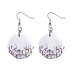 Lines And Dots Motif Geometric Print Mini Button Earrings by dflcprintsclothing