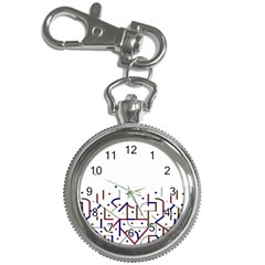 Lines And Dots Motif Geometric Print Key Chain Watches by dflcprintsclothing