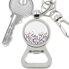 Lines And Dots Motif Geometric Print Bottle Opener Key Chain by dflcprintsclothing