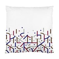 Lines And Dots Motif Geometric Print Standard Cushion Case (two Sides) by dflcprintsclothing