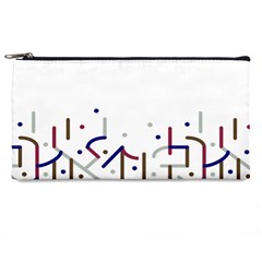 Lines And Dots Motif Geometric Print Pencil Cases by dflcprintsclothing