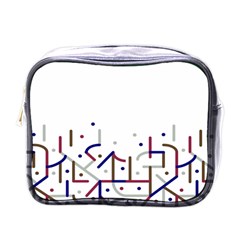 Lines And Dots Motif Geometric Print Mini Toiletries Bag (one Side) by dflcprintsclothing