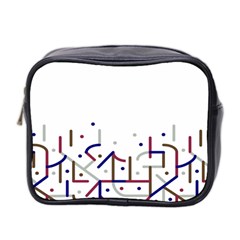 Lines And Dots Motif Geometric Print Mini Toiletries Bag (two Sides) by dflcprintsclothing