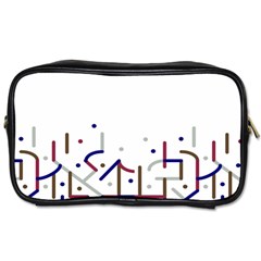 Lines And Dots Motif Geometric Print Toiletries Bag (one Side) by dflcprintsclothing