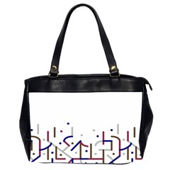 Lines And Dots Motif Geometric Print Oversize Office Handbag (2 Sides) by dflcprintsclothing