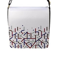 Lines And Dots Motif Geometric Print Flap Closure Messenger Bag (l) by dflcprintsclothing