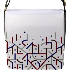 Lines And Dots Motif Geometric Print Flap Closure Messenger Bag (s) by dflcprintsclothing