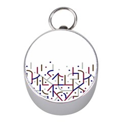 Lines And Dots Motif Geometric Print Mini Silver Compasses by dflcprintsclothing