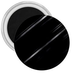 Minimalist Black Linear Abstract Print 3  Magnets