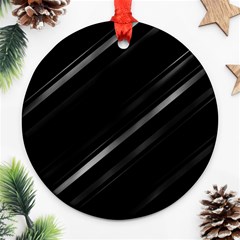 Minimalist Black Linear Abstract Print Ornament (round) by dflcprintsclothing