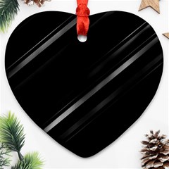 Minimalist Black Linear Abstract Print Ornament (heart)