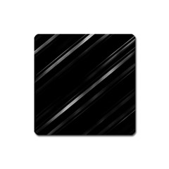 Minimalist Black Linear Abstract Print Square Magnet