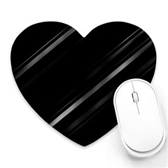 Minimalist Black Linear Abstract Print Heart Mousepads