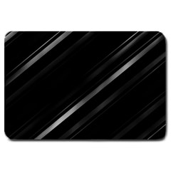 Minimalist Black Linear Abstract Print Large Doormat  by dflcprintsclothing