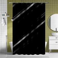 Minimalist Black Linear Abstract Print Shower Curtain 48  X 72  (small)  by dflcprintsclothing