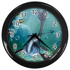 Awesome Seadragon Wall Clock (black) by FantasyWorld7