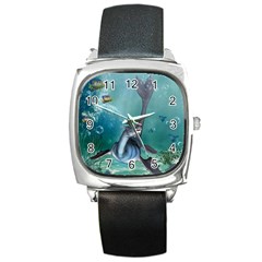 Awesome Seadragon Square Metal Watch by FantasyWorld7