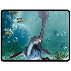 Awesome Seadragon Fleece Blanket (large)  by FantasyWorld7