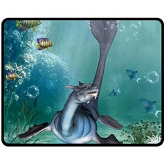 Awesome Seadragon Fleece Blanket (medium)  by FantasyWorld7