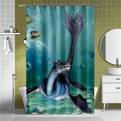 Awesome Seadragon Shower Curtain 48  X 72  (small)  by FantasyWorld7