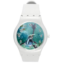 Awesome Seadragon Round Plastic Sport Watch (m) by FantasyWorld7