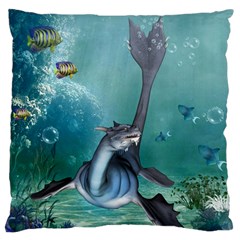 Awesome Seadragon Standard Flano Cushion Case (one Side) by FantasyWorld7